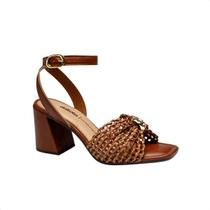 Sandália Feminina Salto Médio Grosso Dakota Tramada