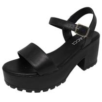 Sandália Feminina Salto Medio Plataforma Conforto Cacci Sandália Feminina Salto Medio Plataforma Conforto Cacci