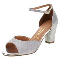 Sandália feminina salto médio vizzano - 6262206