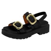 Sandália Feminina Salto Plataforma Flatform Conforto Vizzano