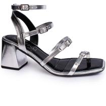 Sandália Feminina Salto Quadrado Bloco Grosso Confortável