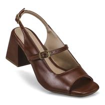 Sandália Feminina Salto Quadrado Bloco Grosso Slingback