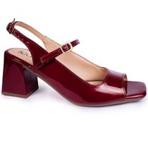 Sandália Feminina Salto Quadrado Bloco Grosso Slingback - LAZZLU