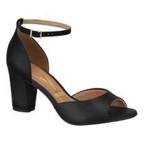 Sandália Feminina Salto Quadrado Pelica Preto Vizzano 6262.406 Sandália Feminina Salto Quadrado Pelica Preto Vizzano 6262.406