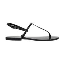 Sandalia Feminina Sandalias Rasteiras Macia Sola Couro T Strap Preto Sandalia Feminina Sandalias Rasteiras Macia Sola Couro T Strap Preto