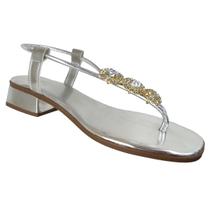 Sandália Feminina Scarpe Shoes Salto Baixo 3,5cm Pedraria Sandália Feminina Scarpe Shoes Salto Baixo 3,5cm Pedraria