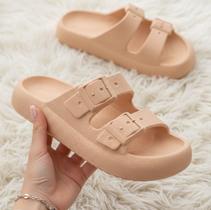 Sandalia feminina slide com tiras dia a dia moderna casual versatil confortavel leve macia Sandalia feminina slide com tiras dia a dia moderna casual versatil confortavel leve macia