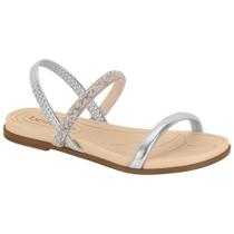 Sandália Feminina Slingback Prata Beira Rio 8507.103 Sandália Feminina Slingback Prata Beira Rio 8507.103