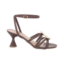 Sandália Feminina Stessy Salto Taça Médio 7cm Orgânico Casual Confortável