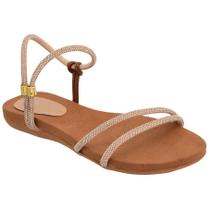 Sandália Feminina Strass Calce Fácil Sandary Confortável Ortopédica Anatômica