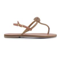 Sandália Feminina Sttern Rasteira Strass Marrom - 240503