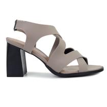 Sandália Feminina Sttern Salto Alto Lycra Cinza Fendy - 2389