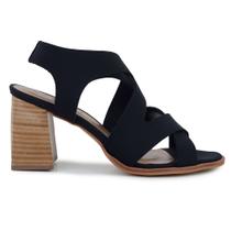 Sandália Feminina Sttern Salto Alto Lycra Preta - 2389