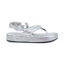 Sandália Feminina Suzana Santos Papete Flatform Prata - 4424