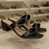 Sandália Feminina tamanco de salto Grosso Bloco do 34 ao 42 Modelo Perôla com ABS Spik