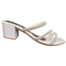 Sandália Feminina Tamanco Salto Grosso 5 cm Moda Pé