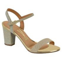 Sandália Feminina Tela Shine Dourado Vizzano 6262.474