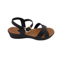 Sandalia Feminina Tira Cruzada Salto Anabela Confortavel Usaflex UD0400200 Sandalia Feminina Tira Cruzada Salto Anabela Confortavel Usaflex UD0400200