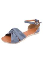 Sandalia Feminina Tiras Cruzadas Azul Confortavel Sandalia Feminina Tiras Cruzadas Azul Confortavel