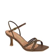 Sandália Feminina Tiras Cruzadas Com Strass Vizzano 6536.105