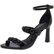 Sandália Feminina Tiras Esferas Salto Fino Elegante Cacci