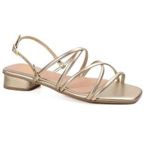 Sandália Feminina Tiras Ouro Light Akazzo 3592AG-18