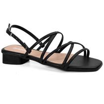 Sandália Feminina Tiras Preto Akazzo 3592AG-08