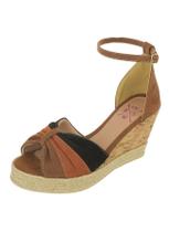 Sandália Feminina Trançada Anabela Caramelo Bellinda Shoes Sandália Feminina Trançada Anabela Caramelo Bellinda Shoes