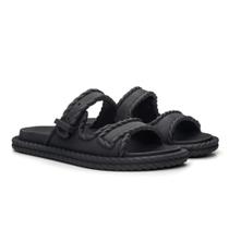 Sandalia Feminina Tranças Confortavel Elegante Resistente Cor Preto