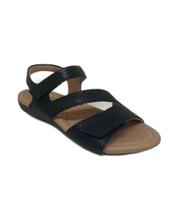 Sandália Feminina Usaflex Rasteira Ortopédica Couro tiras autocolantes Sandália Feminina Usaflex Rasteira Ortopédica Couro tiras autocolantes