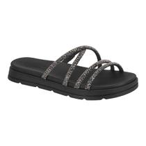Sandália Feminina Vazada Moleca Strass- Preto Sandália Feminina Vazada Moleca Strass- Preto