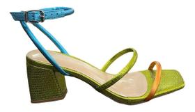 Sandalia Feminina Via Marte 22-11808 Salto Bloco