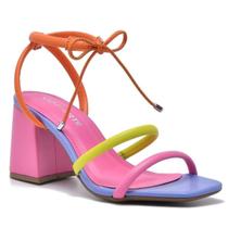 Sandalia feminina via marte 22-16706 de amarrar