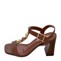 Sandália Feminina Via Marte Salto Alto REF: 319-001-01 COURO Sandália Feminina Via Marte Salto Alto REF: 319-001-01 COURO