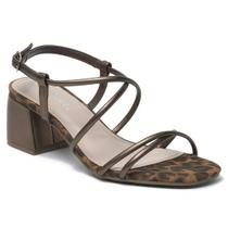 Sandália Feminina Via Marte Salto Bloco Metálica 21-8101