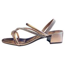 Sandalia Feminina Via Uno Bronze Confortavel Macia Sandalia Feminina Via Uno Bronze Confortavel Macia
