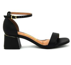 Sandalia Feminina Vizzano 6428.104 Salto Baixo Grosso Bico Quadrado