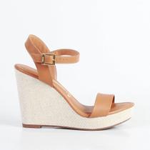 Sandália Feminina Vizzano Anabela Trama 62832000 Laranja Intense