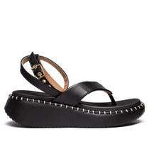 Sandália Feminina Vizzano de Dedo Flatform Preto