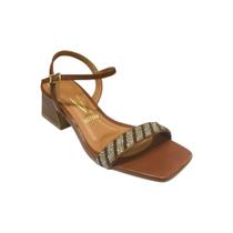 Sandália Feminina Vizzano Napa Strass Marrom 6558.102 Sandália Feminina Vizzano Napa Strass Marrom 6558.102