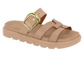 Sandália Feminina Vizzano Papete Flatform Fivela Tira H Pelica Conforto