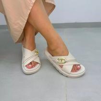 Sandália Feminina Vizzano Papete Tira em X 6510.111 - Branco Off
