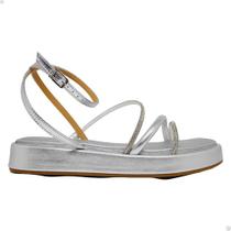 Sandália feminina vizzano prata strass flatform original