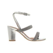 Sandália Feminina Vizzano Premium London Salto Bloco - Prata Metal