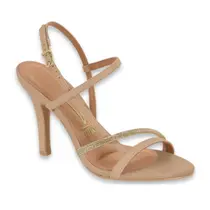 Sandália Feminina Vizzano Salto Alto Fino Strass Festa Casual Ref: 6536.205