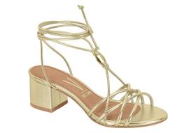 Sandália Feminina Vizzano Salto Baixo Grosso Tira Amaração