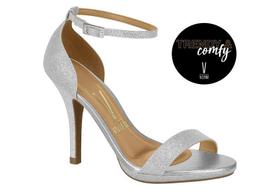 sandalia salto fino prata glitter 6210655 em Promoção no Magazine Luiza