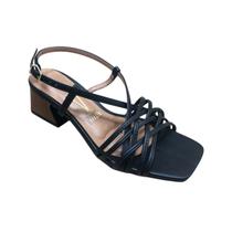 Sandalia Feminina Vizzano Salto Grosso Baixo Conforto Macio