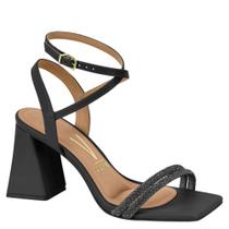 Sandália Feminina Vizzano Salto Grosso Strass Macio 6464.119