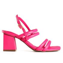 Sandália Feminina Zariff Bico Quadrado Fucsia